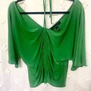 White House Black Market Vibrant Green Blouse